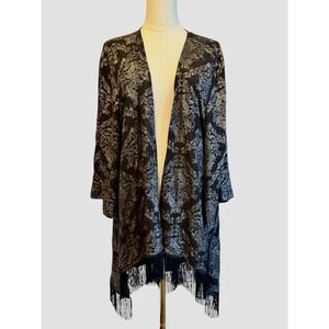 Whimsigoth Kimono Open XL  Black Dark Mystic Festival Goth Fairy Grunge Gypsy